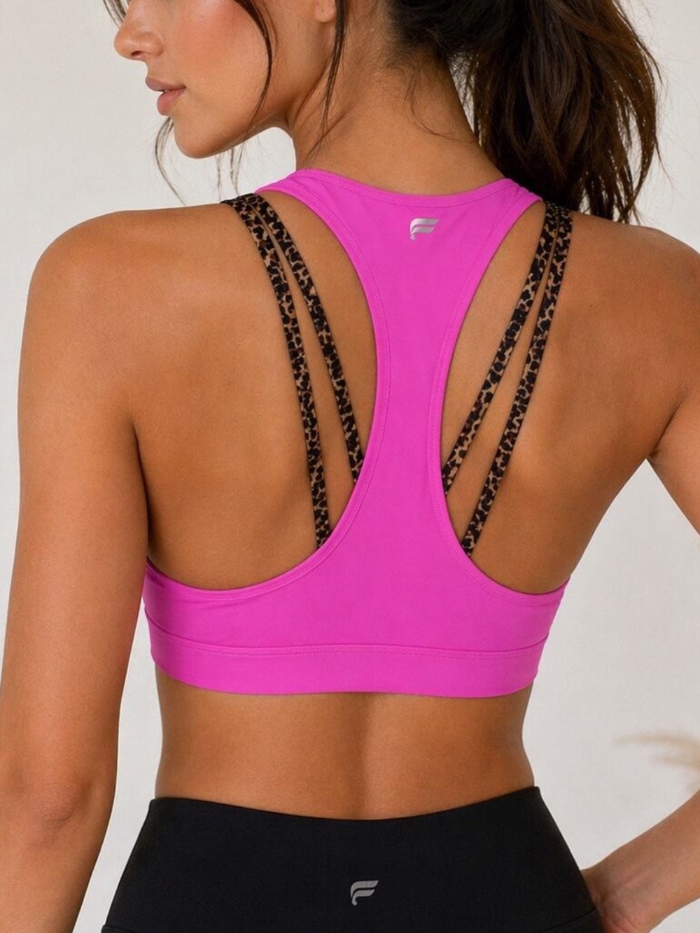 Fabletics Hot Pink Strappy Racerback Sports Bra
